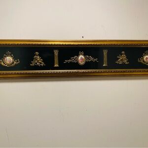 Vintage Limoges Fragonard Courting Couple Signed Wall Plaque 39”-7.5” France